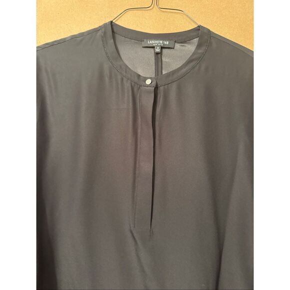 Silk Lafayette 148 Top Subtle Beaded Neck - Picture 2 of 10